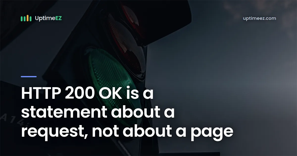 HTTP 200 OK is a statement about a request, not about a page