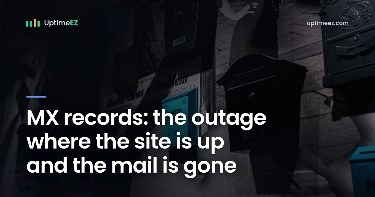 MX records: the site is up and the mail is gone