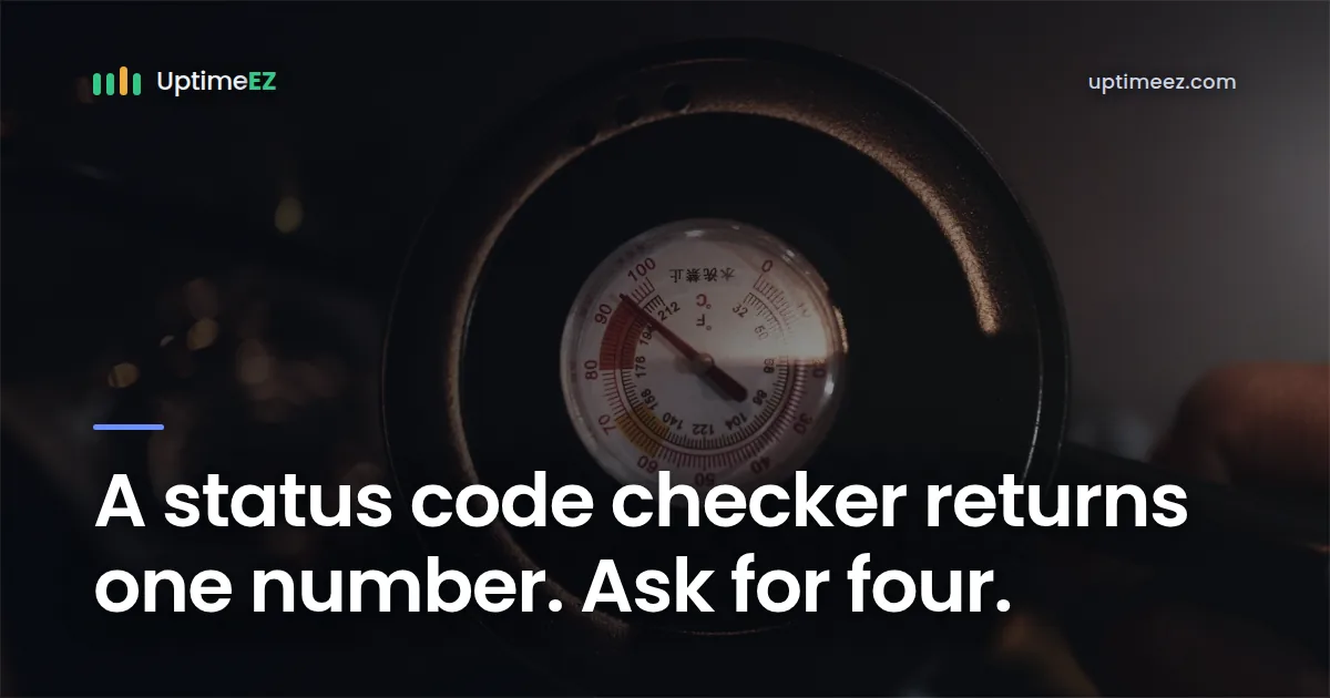 A status code checker returns one number. Ask for four.