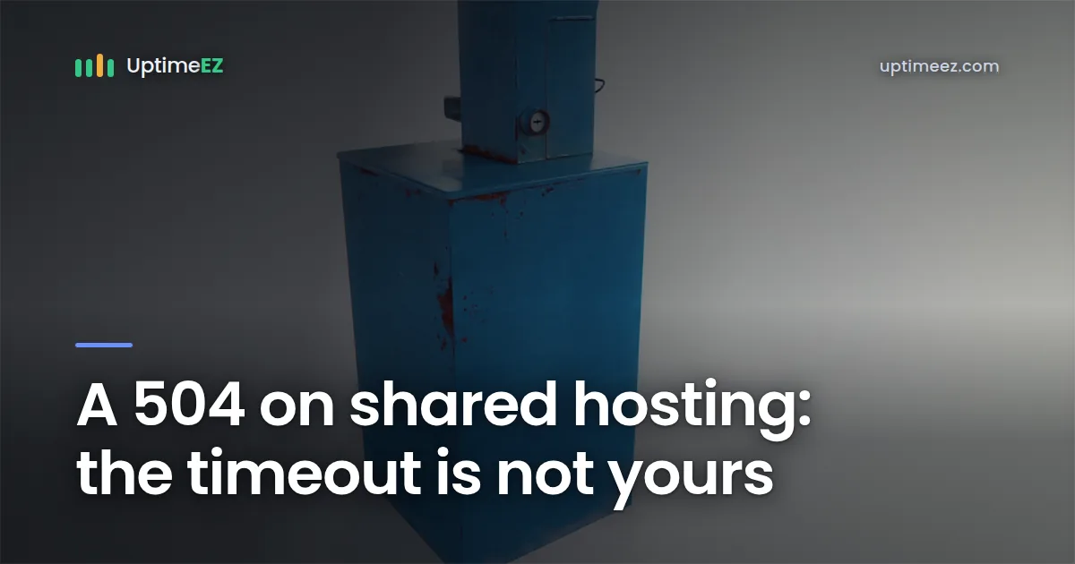 A 504 on shared hosting: the timeout is not yours