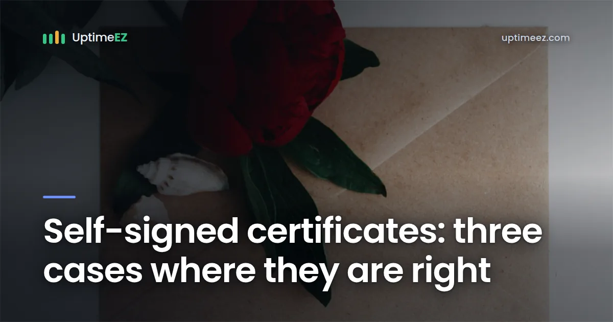 Self-signed certificates: three cases where they are right