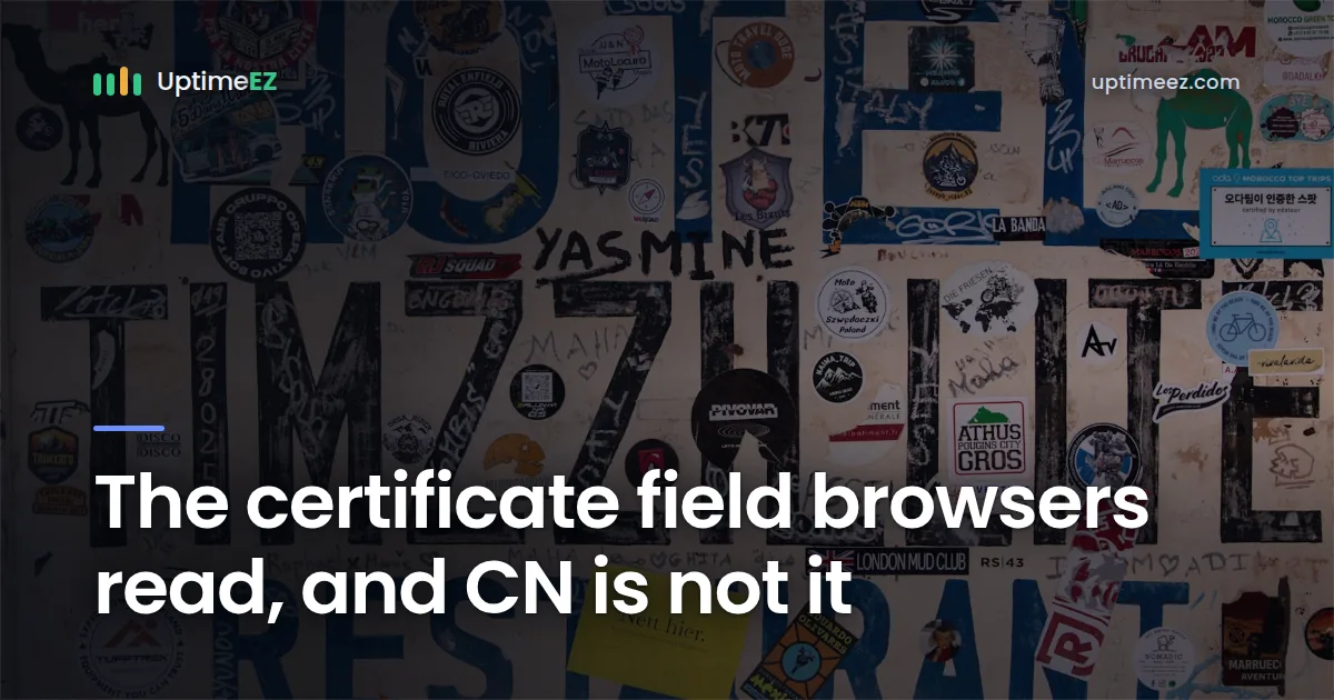 The certificate field browsers read, and CN is not it