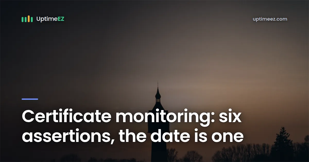 Certificate monitoring: six assertions, the date is one