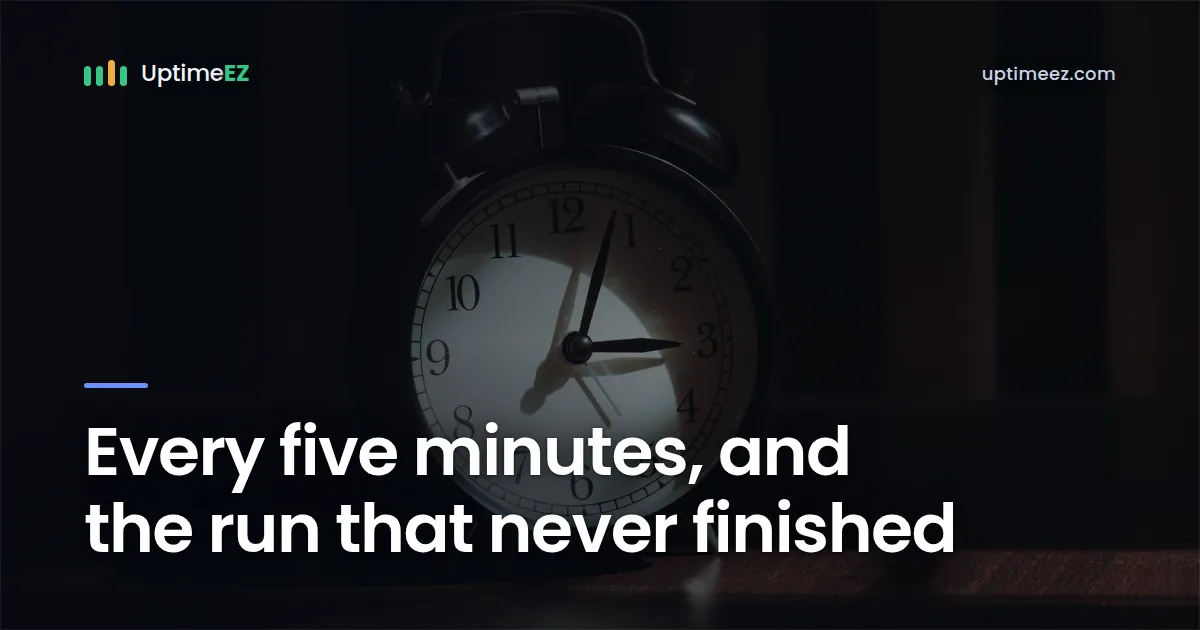 Every five minutes, and the run that never finished