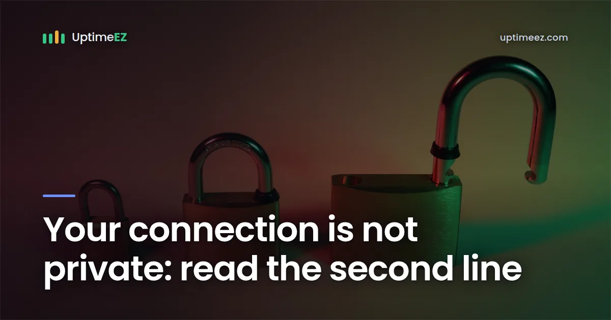 Your connection is not private: read the second line