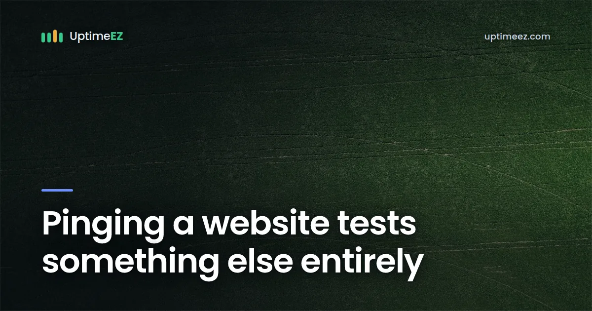 Pinging a website tests something else entirely