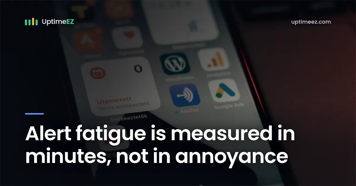 Alert fatigue is measured in minutes, not in annoyance